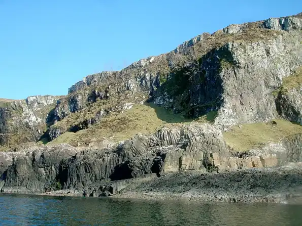 Basalt cliffs above the sea